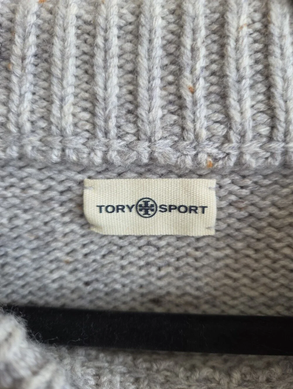 Tory Burch Sport Merino Wool Chunky Size M Oversized Sweater Gray